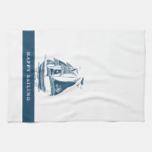 ウィンドセーリングボートトライバルデザイン キッチンタオル (横)