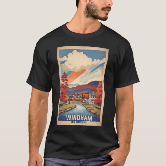 ウィンドハムニューハンプシャーアメリカヴィンテージ旅行観光 Tシャツ (正面)