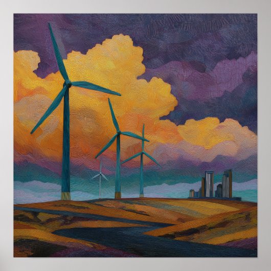 ウィンドハーベスト – Solarpunk Poster ポスター (正面)