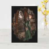 ウィンドバイザウィンドウ::ハロウィーンデザイン カード (黄色い花)