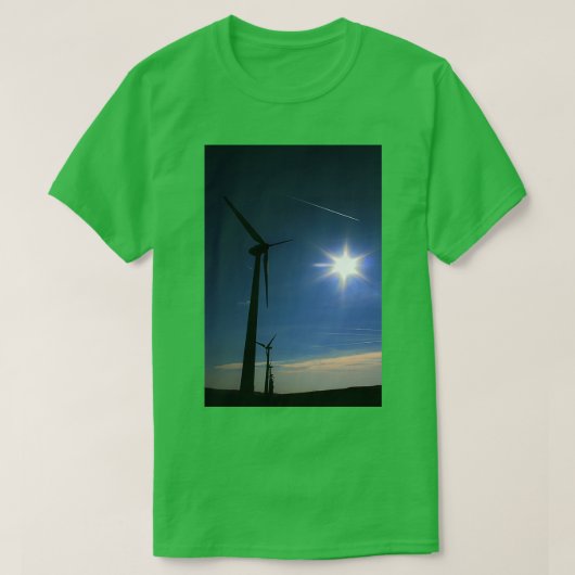 ウィンドファームとブルースカイ Tシャツ (デザイン正面)