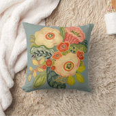 ウィンドフラワーとトランペット – シルバースカイ クッション (ブランケット)