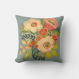 ウィンドフラワーとトランペット – シルバースカイ クッション