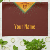 ウィンドホークナミビアレトロゾウヴィンテージアフリカ キッチンタオル (折り畳み)