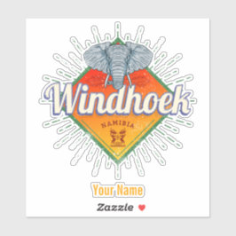 ウィンドホークナミビアレトロゾウヴィンテージアフリカ シール