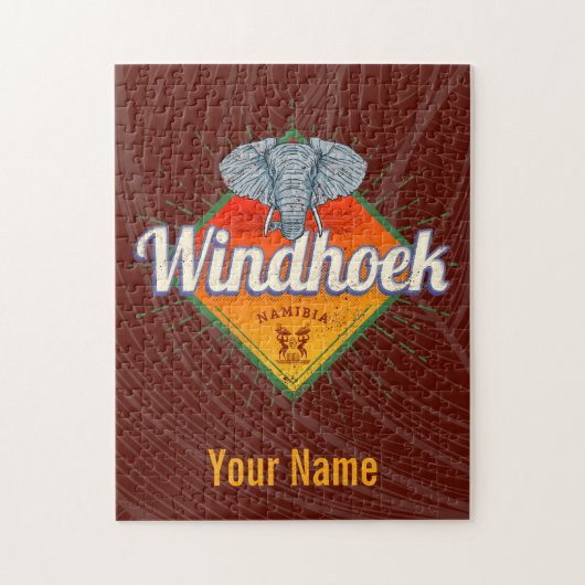ウィンドホークナミビアレトロゾウヴィンテージアフリカ ジグソーパズル (縦)