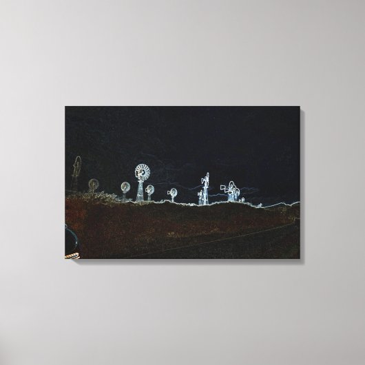 ウィンドミルウィンドファームカーサーカ1930の写真ネオン キャンバスプリント (正面)