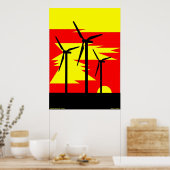 ウィンドミルサンライズカラー – Siemens Wind Power ポスター (キッチン)
