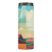 ウィンドミルチューリップフィールドオランダイラストレーション タンブラー (裏面)