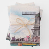 ウィンドミルデアドリアーンハーレムオランダウォータカラー ラッピングペーパーシート (インサイチュ)