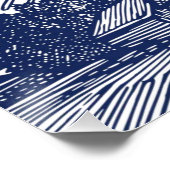 ウィンドミルフランスのブルータイポグラフィヴィンテージムーランアド ポスター (コーナー)