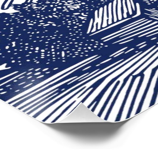 ウィンドミルフランスのブルータイポグラフィヴィンテージムーランアド ポスター (コーナー)