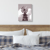 ウィンドミルブラック&ホワイト写真 キャンバスプリント (インサイチュ (寝室))