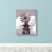 ウィンドミルブラック&ホワイト写真 キャンバスプリント (インサイチュ (ウッドフロア))