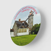 ウィンドミルポイントライトハウスバーモントラウンドウォールクロック ラウンド壁時計 (傾斜)