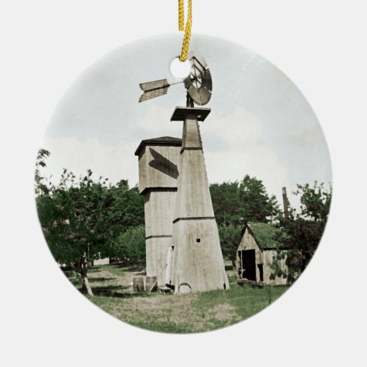 ウィンドミルルーラルファーム1890のカラスプラッシュ水色 セラミックオーナメント (正面)