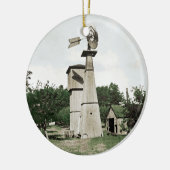 ウィンドミルルーラルファーム1890のカラスプラッシュ水色 セラミックオーナメント (左)