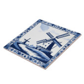 ウィンドミル伝統的オランダデルフトブルー&ホワイト タイル (側面)