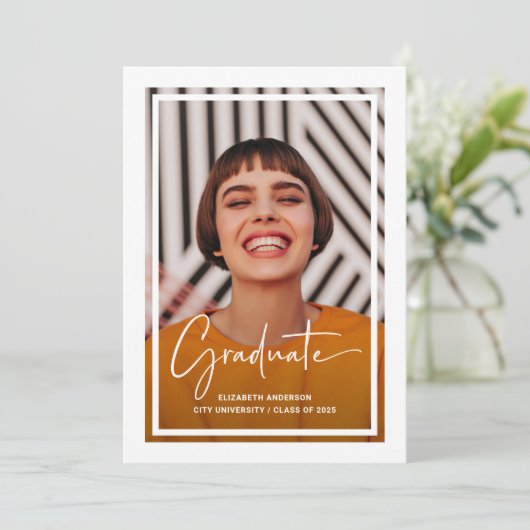 ウィンドモダンウ | 写真とフレームの卒業 案内状 (スタンド正面)