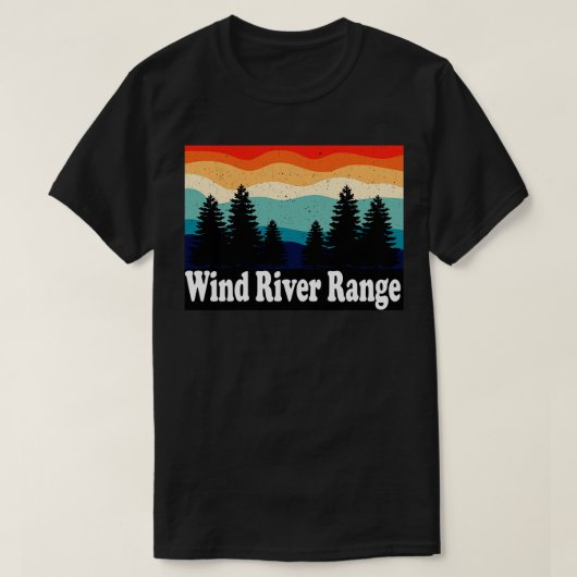 ウィンドリバーレンジワイオミングレトロ Tシャツ (デザイン正面)