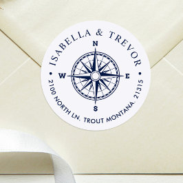 ウィンド航海のバラコンパスホワイト差出人住所 ラウンドシール