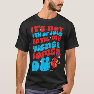 ウィンナーが出るまで7月4日じゃないよ おもしろホットドッグ Tシャツ