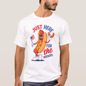 ウィンナーだけが目的です 4th of July ユーモア Tシャツ (正面)