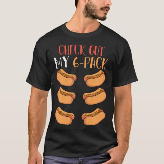 ウィンナー好きな腹筋トレーニーのおもしろフード系Tシャツ Tシャツ (正面)