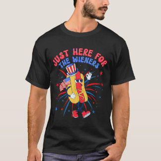 ウィンナー目当てで来た Hot Dog 7月4日 Tシャツ