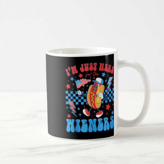 ウィンナー目当てなだけの4th July面白Tシャツ コーヒーマグカップ (右)