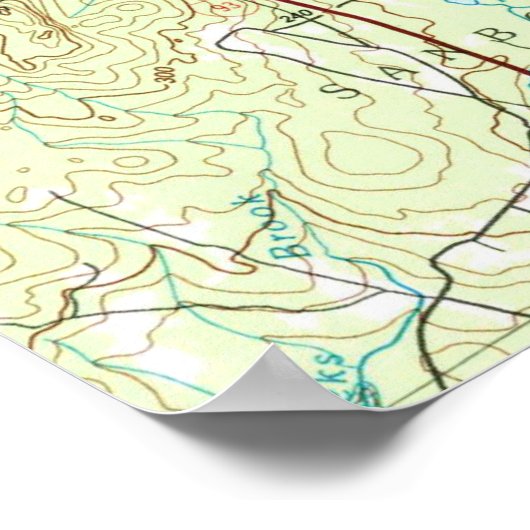 ウィンニペサーキー湖の地図(1986) ポスター (角)