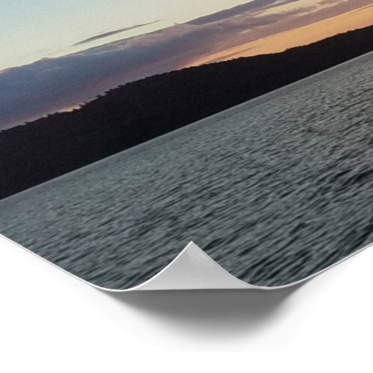 ウィンニペサーキー湖の夕日 ポスター (角)