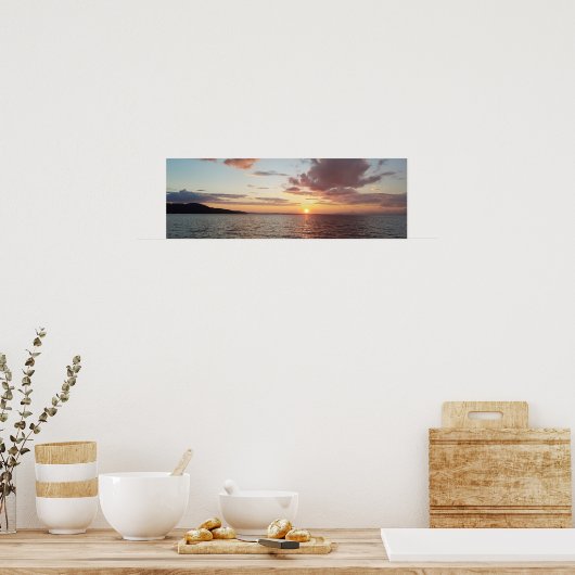 ウィンニペサーキー湖の夕日 ポスター (キッチン)