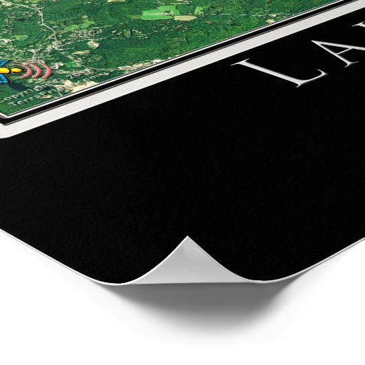 ウィンニペサーキー湖ニューハンプシャーサテライトマップ ポスター (角)