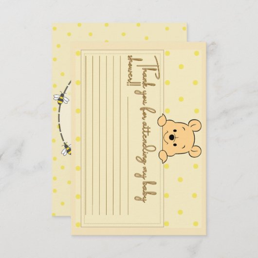 ウィンニーザプオーベビーシャワーサンキューカード サンキューカード (正面/裏面)