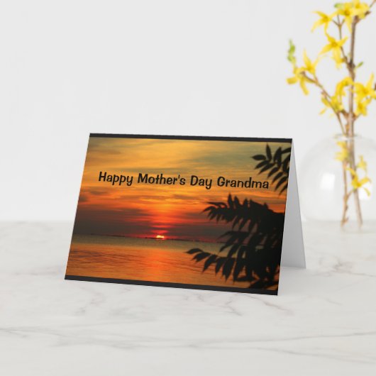 ウィンネバゴサンセットハッピーマザーズデイ祖母 カード (黄色い花)