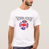 ウィンブルドンのテニスのイギリスの旗のTシャツ Tシャツ (正面)