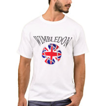 ウィンブルドンのテニスのイギリスの旗のTシャツ