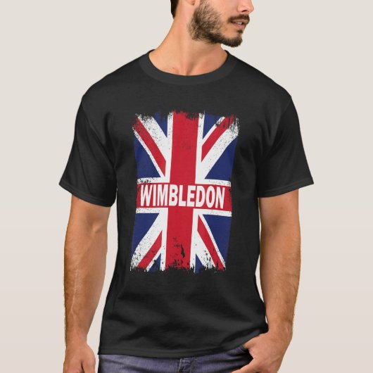 ウィンブルドン – 英国国旗統一されたのあるイギリスの都市 Tシャツ (正面)