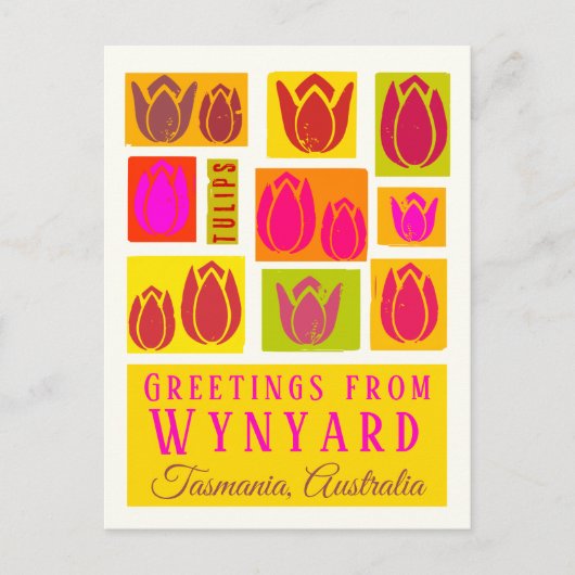 ウィンヤードタスマニアオーストラリアチューリップフィールド ポストカード (正面)