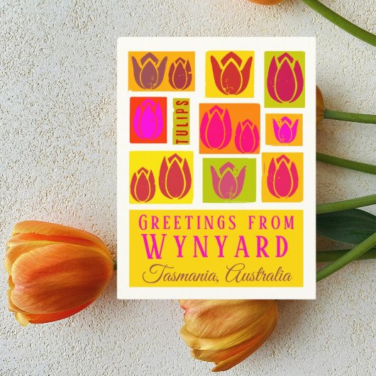 ウィンヤードタスマニアオーストラリアチューリップフィールド ポストカード