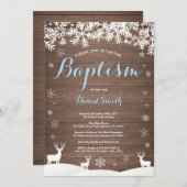 ウィン素朴ターシカボーイ洗礼招待状 招待状 (正面/裏面)