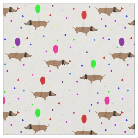 ウィーおもしろいナードッグdachshundバルーン ファブリック (クローズアップ)