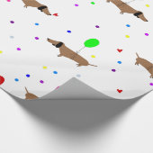 ウィーおもしろいナードッグdachshundバルーン ラッピングペーパー (角)