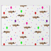 ウィーおもしろいナードッグdachshundバルーン ラッピングペーパー (フラット)