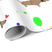 ウィーおもしろいナードッグdachshundバルーン ラッピングペーパー (ロールコーナー)