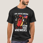 ウィーおもしろいナーBBQホットドッグ Tシャツ (正面)