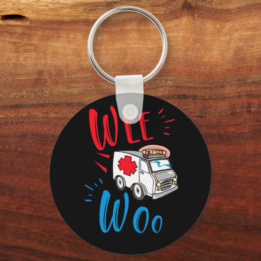 ウィーウアマーエムットアマー救急医療隊員救急車 キーホルダー (正面)
