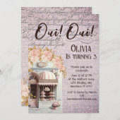 ウィーウィーが3つのパリカフェ誕生日パーティーを回す 招待状 (正面/裏面)