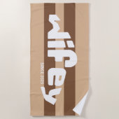 ウィーウィー新婚の花嫁コーヒーストライプのビーチタオル ビーチタオル (正面)